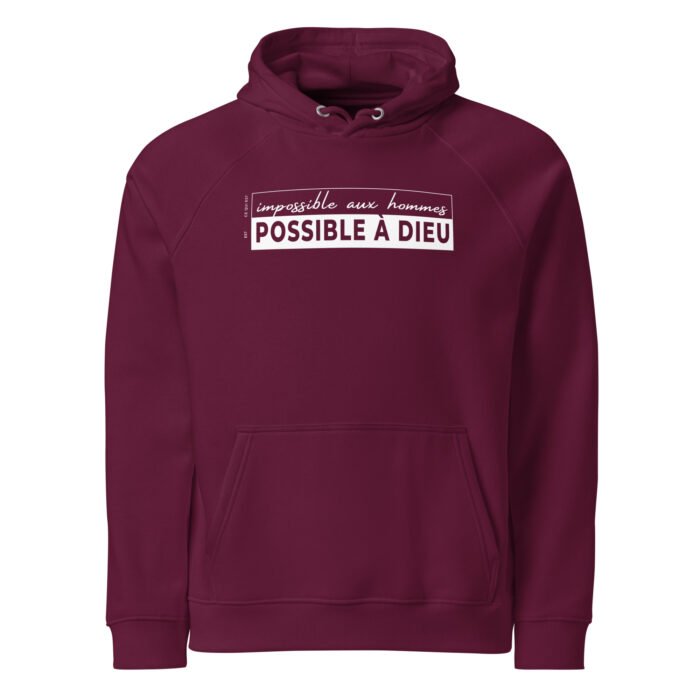 Sweat à capuche chrétien “Possible à Dieu” | Pull pour homme – Image 6