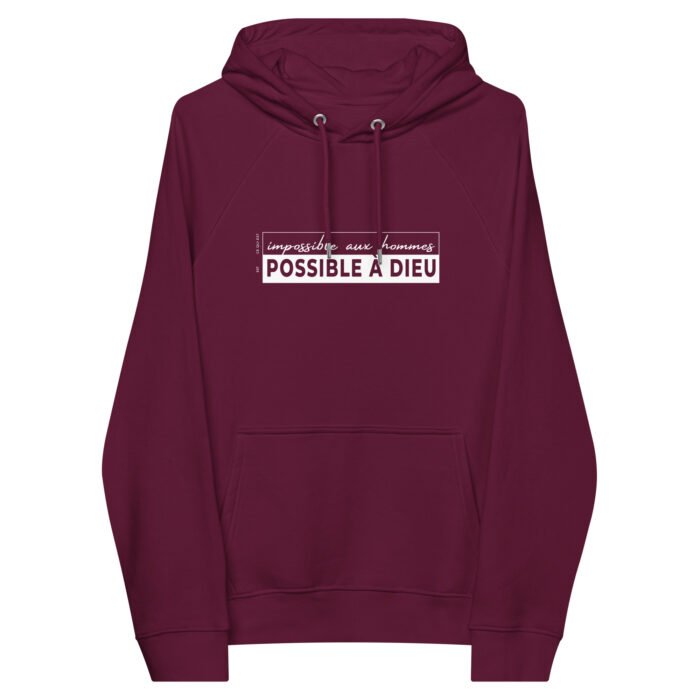 Sweat à capuche chrétien femme “Possible à Dieu” | Pull – Image 6
