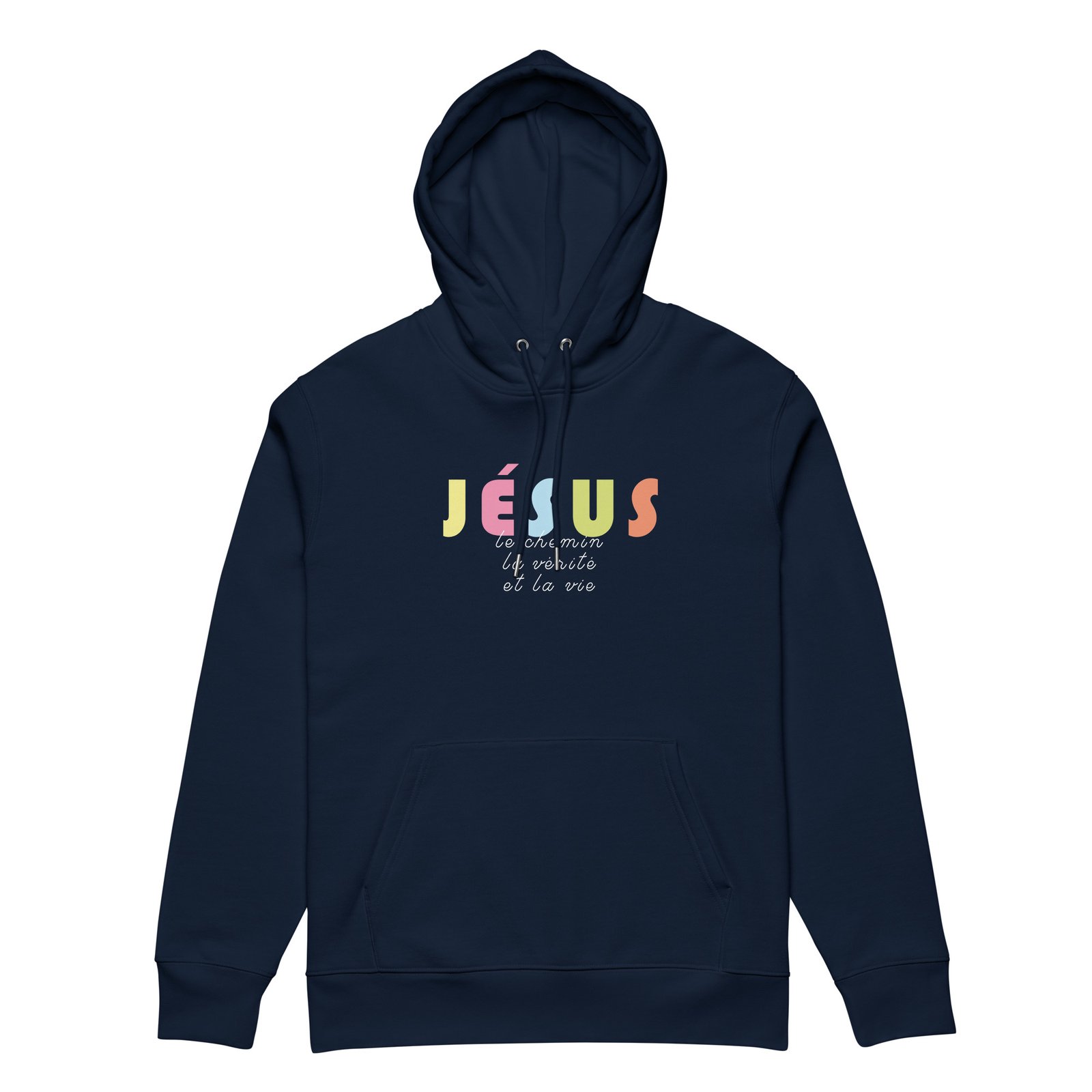 Sweatshirt chrétien à capuche «Jésus le chemin...» | Noir – Image 6