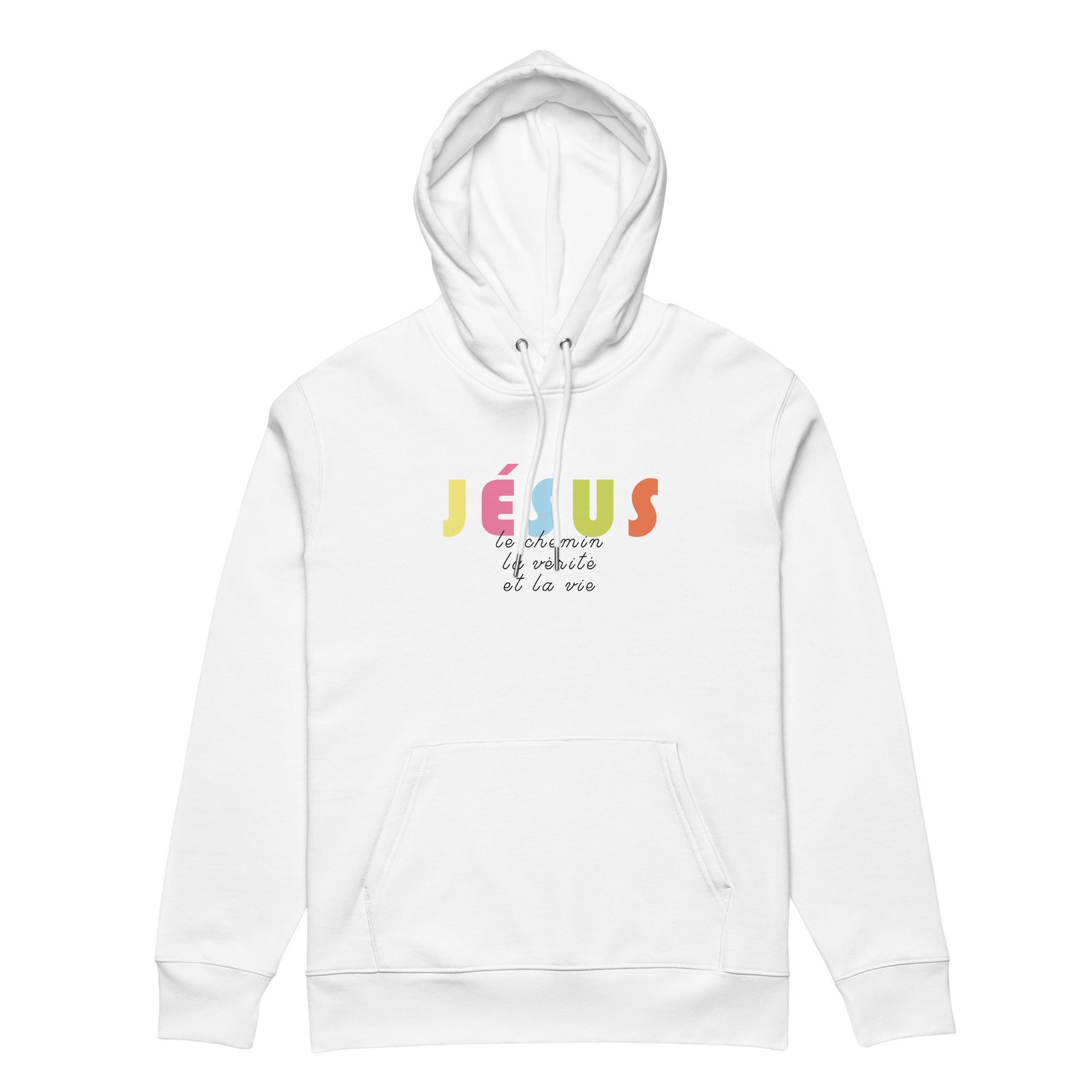 sweat à capuche femme «Jésus le chemin» | Pull blanc – Image 2
