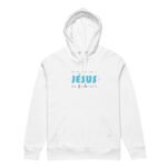 Sweat à capuche chrétien homme "Ma vie appartient à Jésus" | Blanc – Image 2