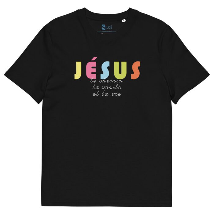 T-shirt chrétien homme «Je suis le Chemin, la vérité et la vie» | Noir – Image 2