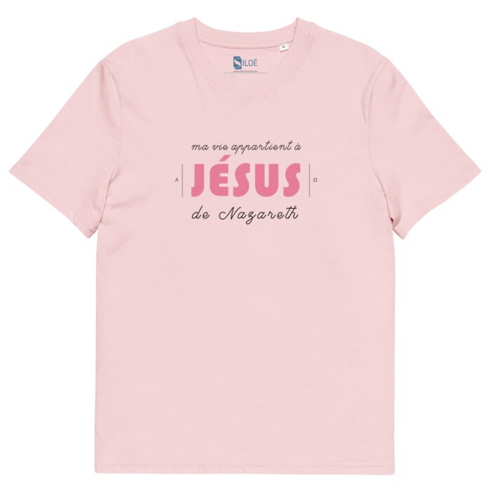 T-shirt coton femme « Ma vie appartient à Jésus » | Blanc – Image 10
