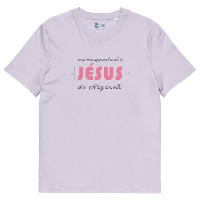 T-shirt coton femme « Ma vie appartient à Jésus » | Blanc – Image 6