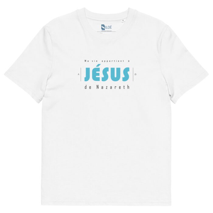 T-shirt coton homme Ma vie appartient à Jésus - | Blanc – Image 2