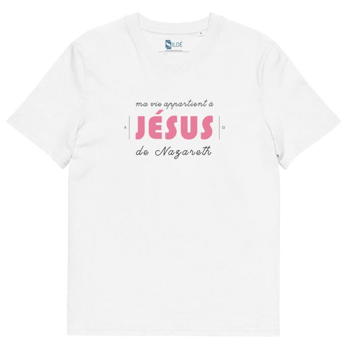 T-shirt coton femme « Ma vie appartient à Jésus » | Blanc – Image 2