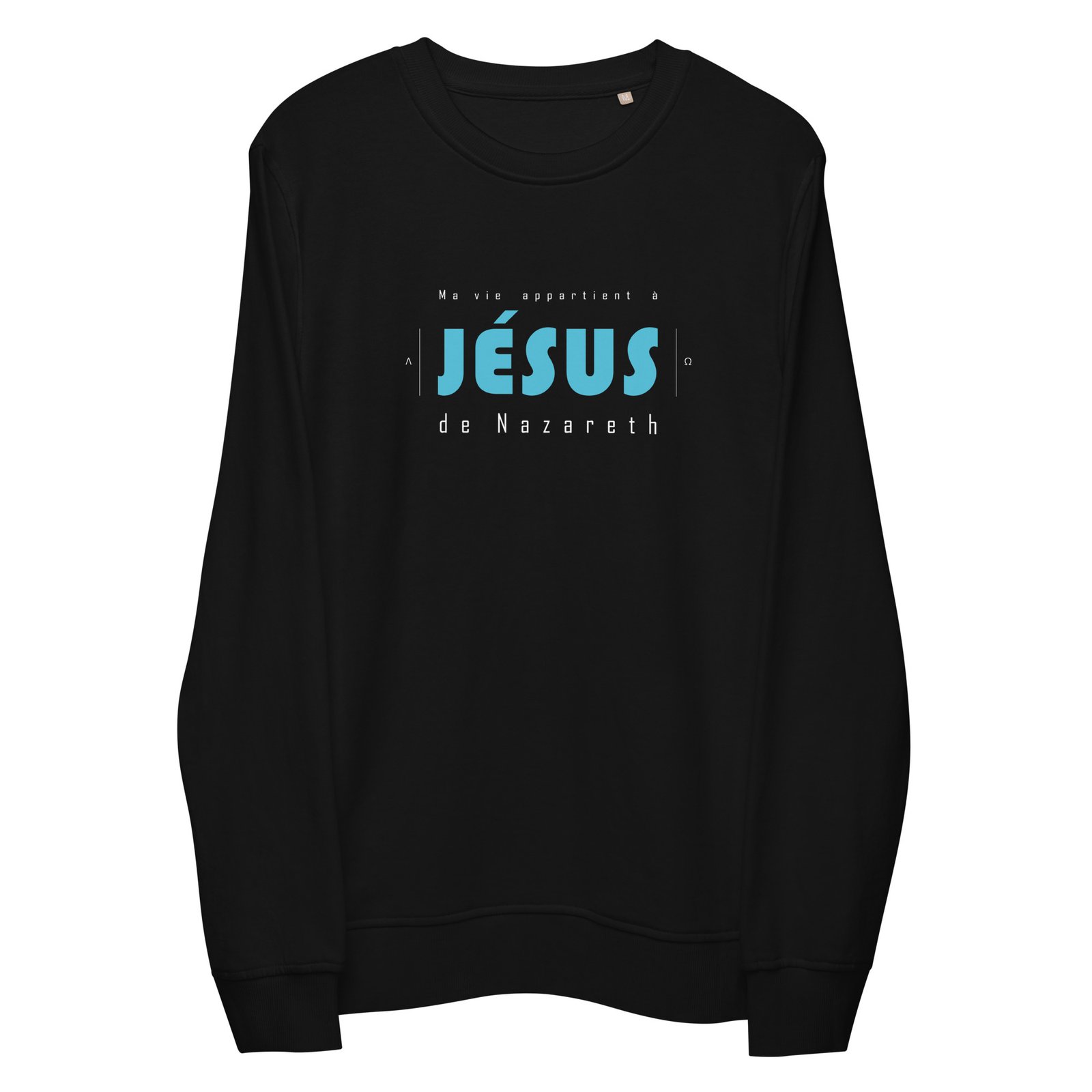 Sweat chrétien homme «Ma vie appartient à Jésus» | Pull Noir – Image 2