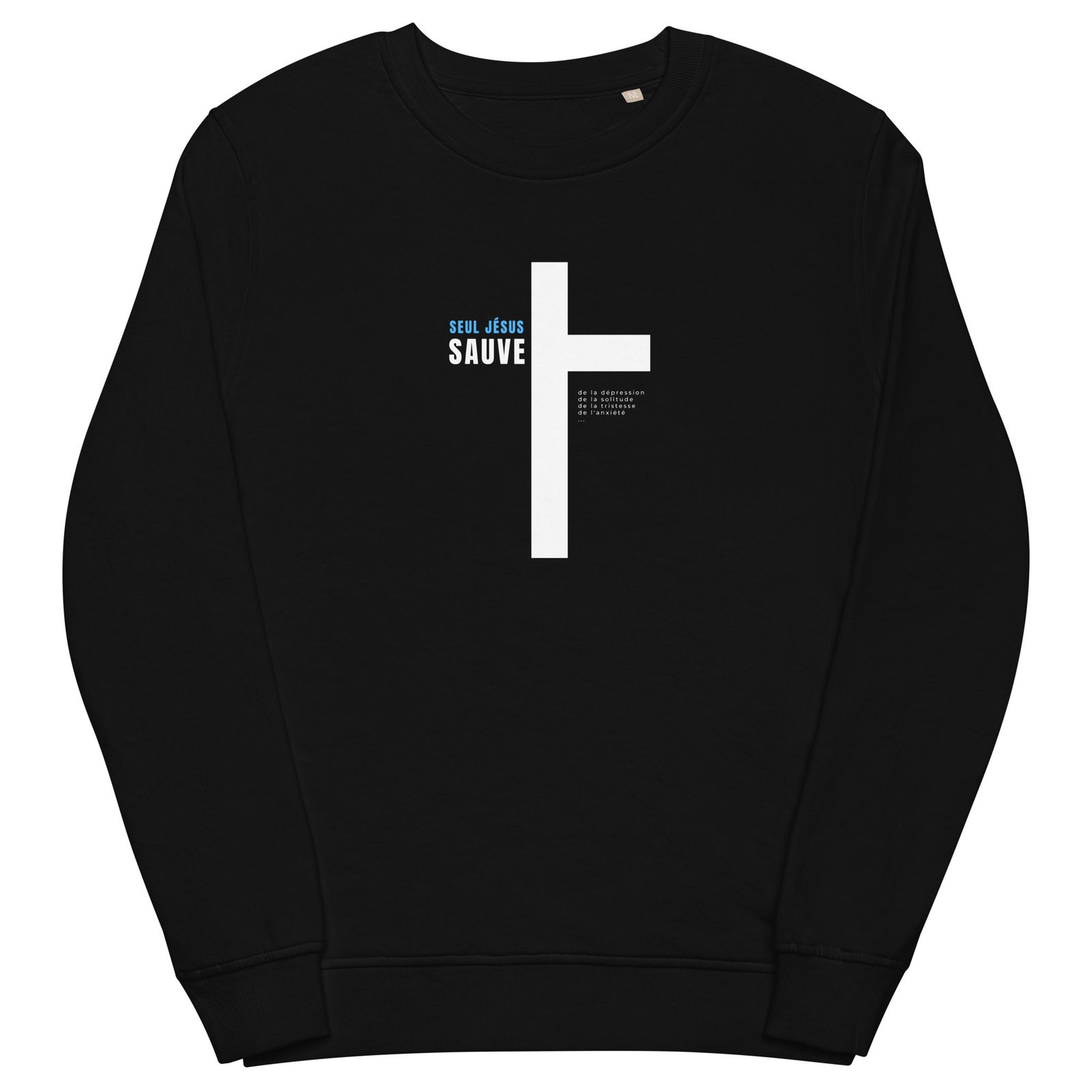 Sweat chrétien noir «Jesus sauve » | Pull pour homme – Image 2