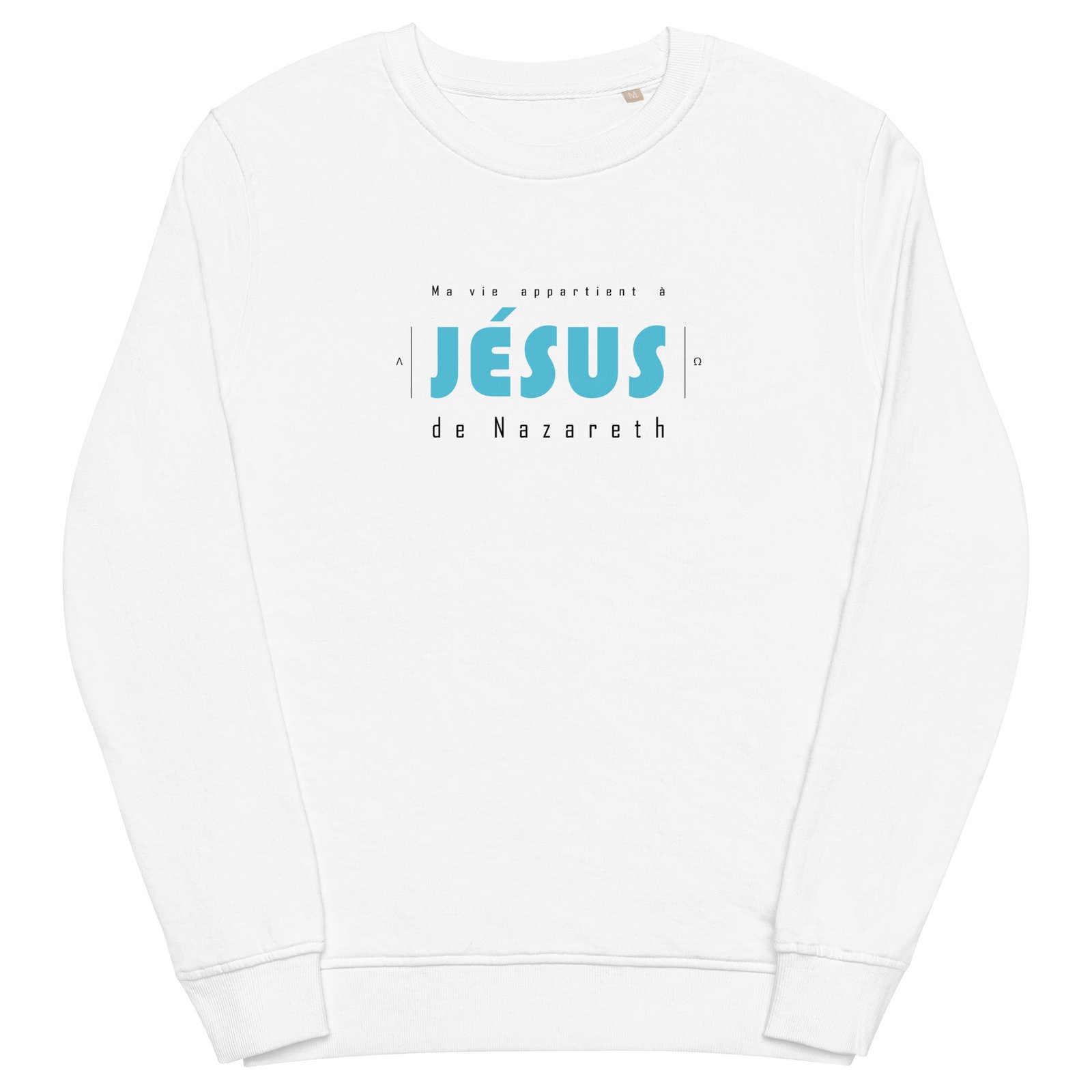 Sweat chrétien homme «Ma vie appartient à Jésus» | Pull blanc – Image 2
