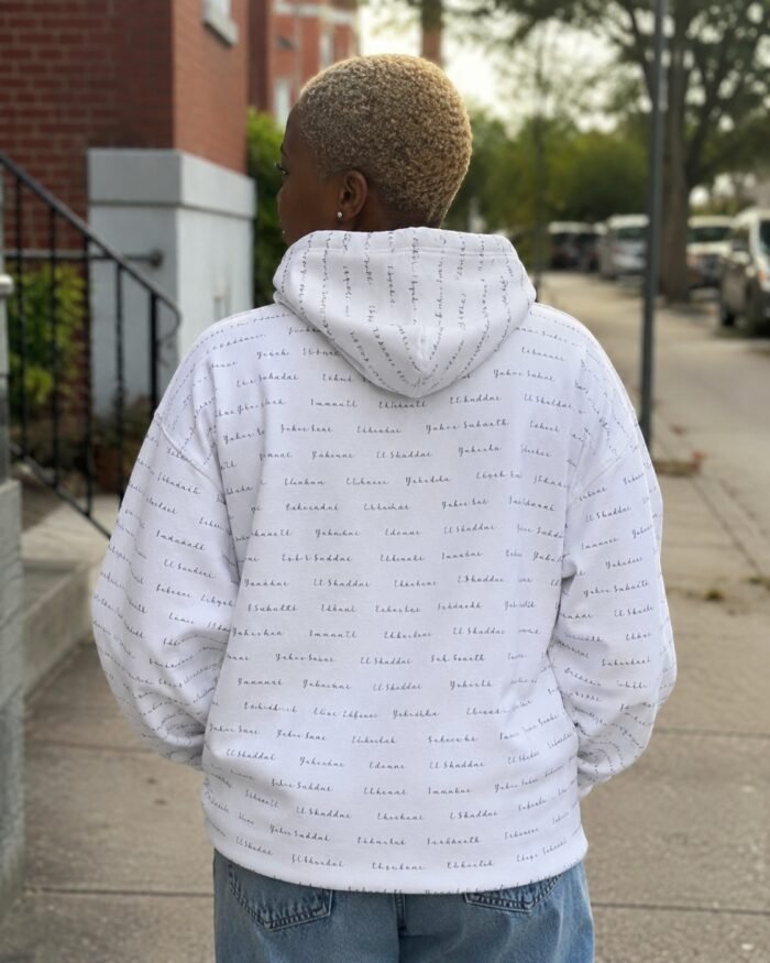 YHWH - Sweat à capuche femme blanc | Pull chrétien premium – Image 5