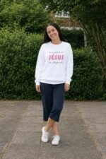 Sweat chrétien femme «Ma vie appartient à Jésus» | Pull blanc – Image 7