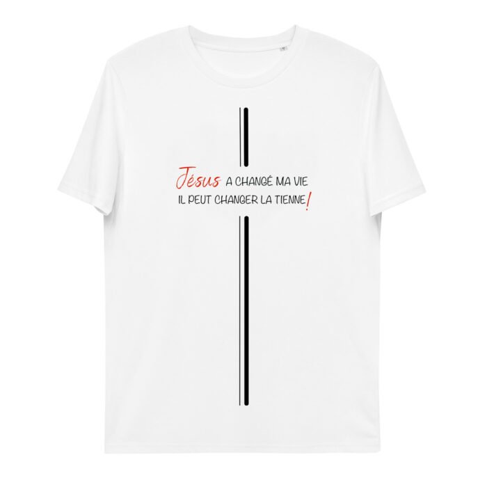 T-shirt chrétien femme “Jésus a changé ma vie” | Blanc – Image 3