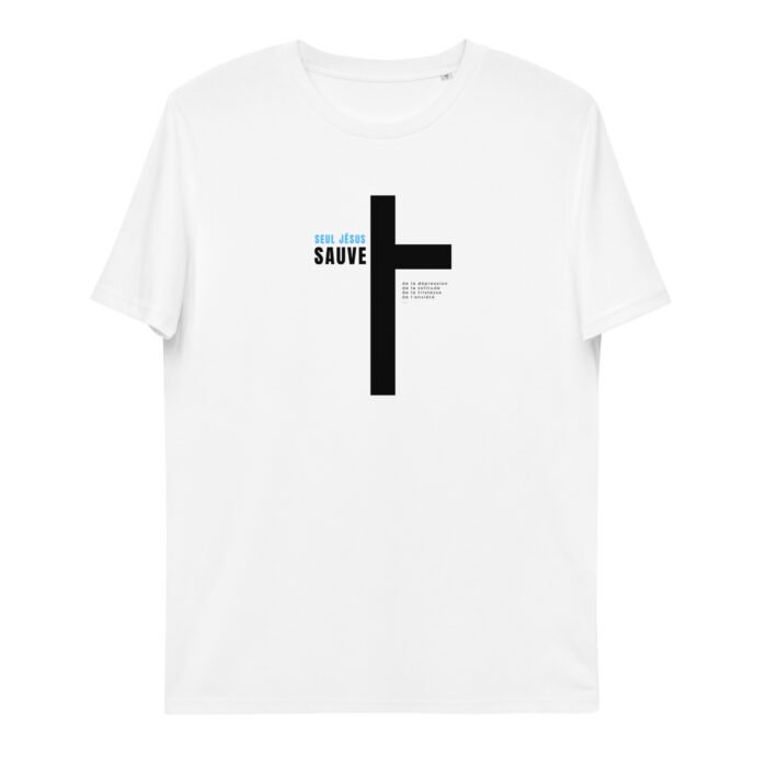 T-shirt chrétien homme «Jésus sauve» | blanc – Image 3