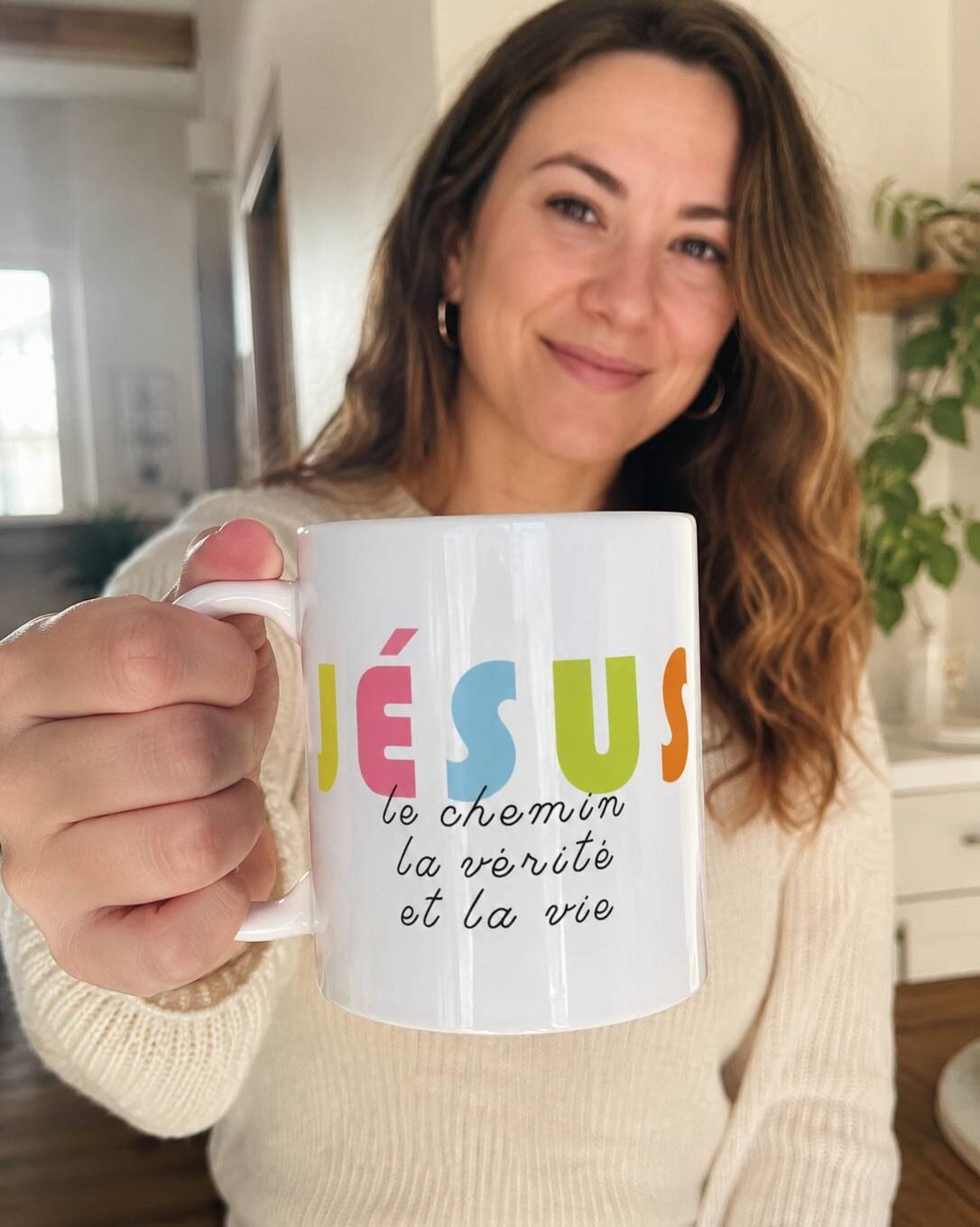 Mug chrétien blanc Jésus est le chemin la vérité et la vie inspiré de Jean 146 Siloé