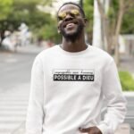 Sweat chrétien homme “Possible à Dieu” blanc