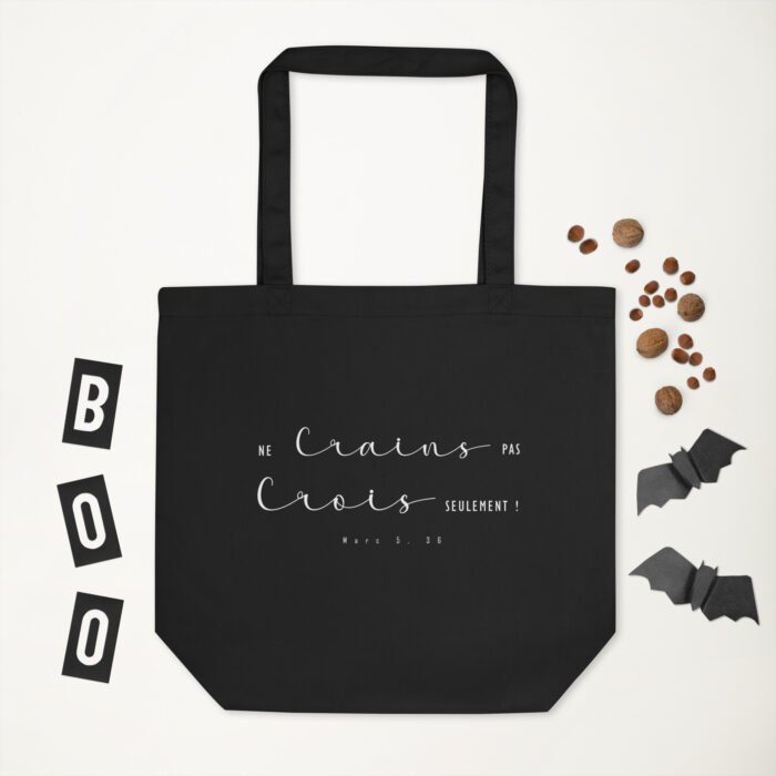 Tote bag chrétien “Ne crains pas” | Noir – Image 4