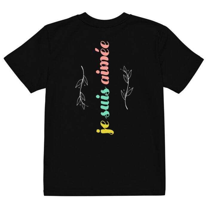 T-shirt chrétien fille “Je suis aimée” | noir – Image 7