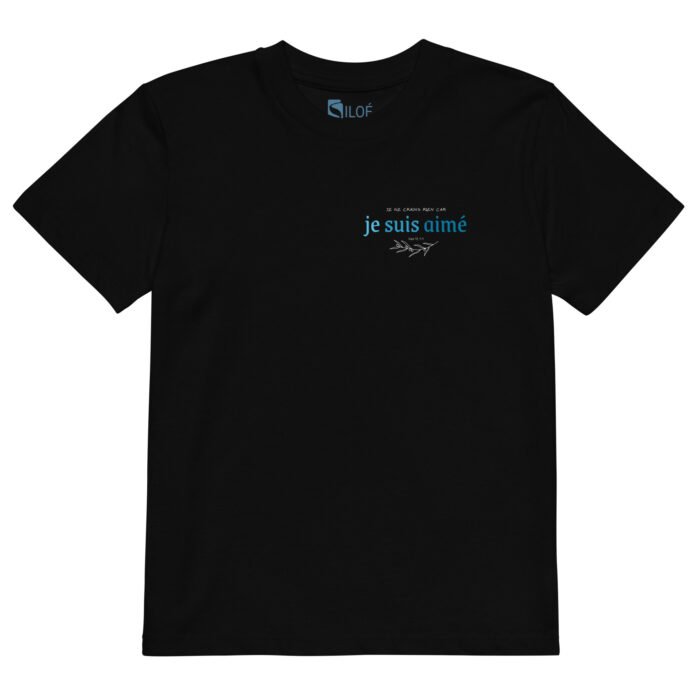 T-shirt chrétien garçon “Je suis aimé” | Noir – Image 3