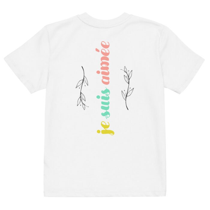 T-shirt chrétien fille “Je suis aimée” | blanc – Image 6