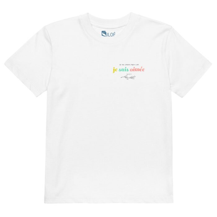 T-shirt chrétien fille “Je suis aimée” | blanc – Image 3