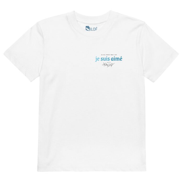 T-shirt chrétien garçon “Je suis aimé” | blanc – Image 3