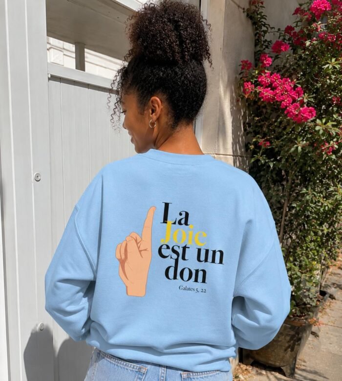Sweat chrétien femme “La joie est un don” | Couleurs claires – Image 12