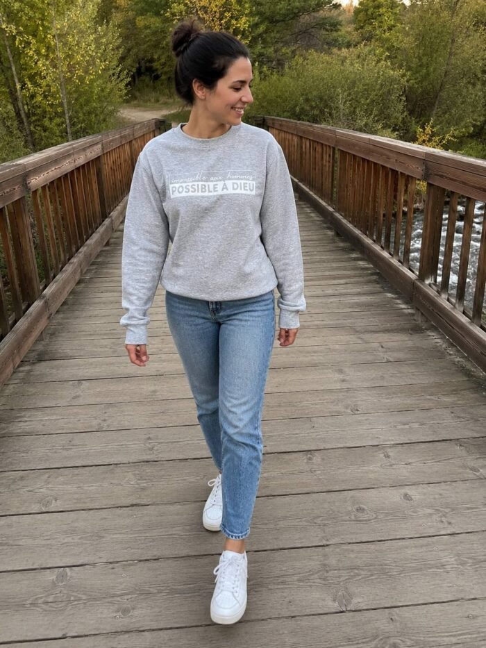 Sweat chrétien femme “Possible à Dieu”| Diverses couleurs – Image 6