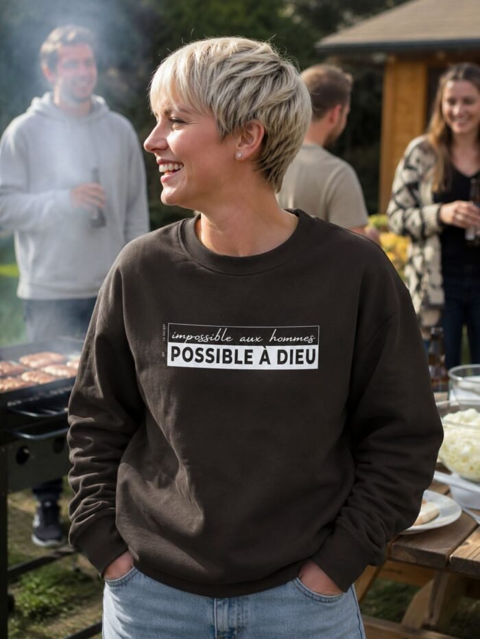 Sweat chrétien femme “Possible à Dieu”| Diverses couleurs – Image 18