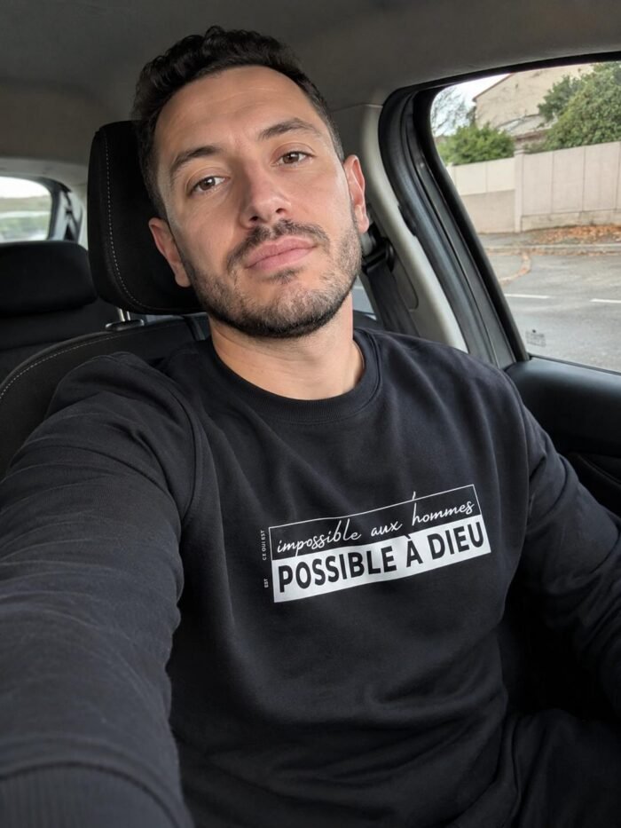 Sweat chrétien homme “Possible à Dieu” | Diverses couleurs – Image 6