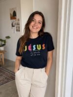 T-shirt chrétien femme “Jésus le chemin... ” | couleurs sombres