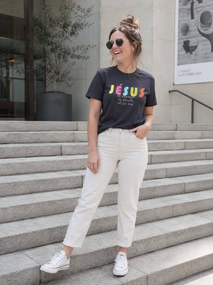 T-shirt chrétien femme “Jésus le chemin... ” | couleurs sombres – Image 11