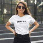 T-shirt chrétien femme “Demande à Dieu” | blanc – Image 2
