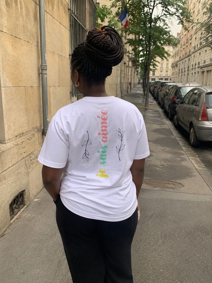 T-shirt chrétien femme “Je suis aimée” | blanc – Image 5
