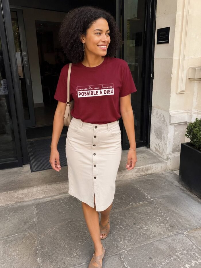 T-shirt chrétien femme “Possible à Dieu” | Diverses couleurs – Image 13
