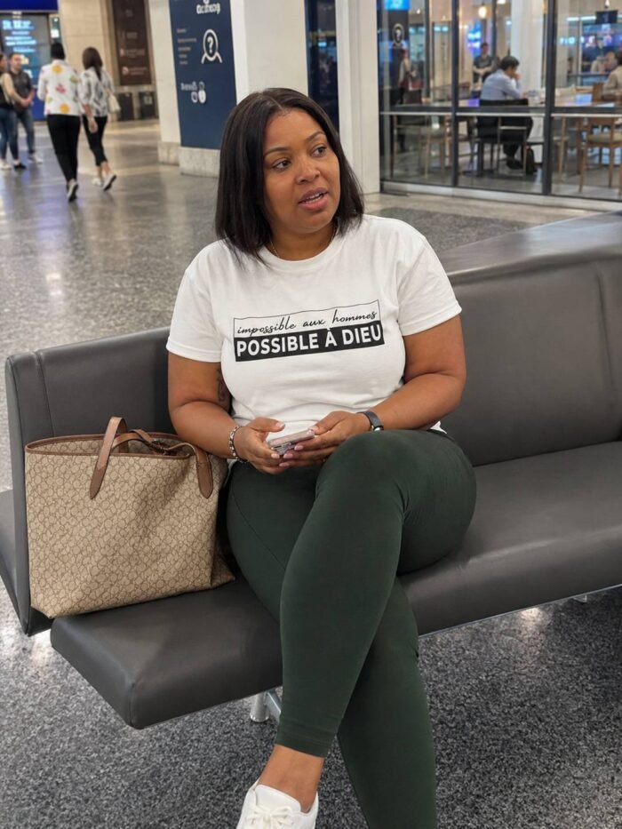 T-shirt chrétien femme « possible à Dieu » | blanc – Image 2