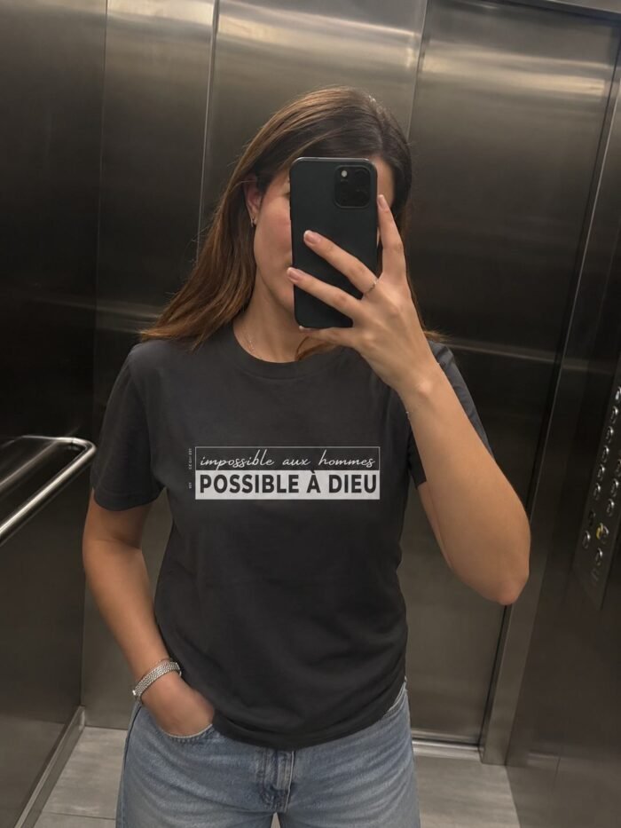 T-shirt chrétien femme “Possible à Dieu” | Diverses couleurs – Image 10