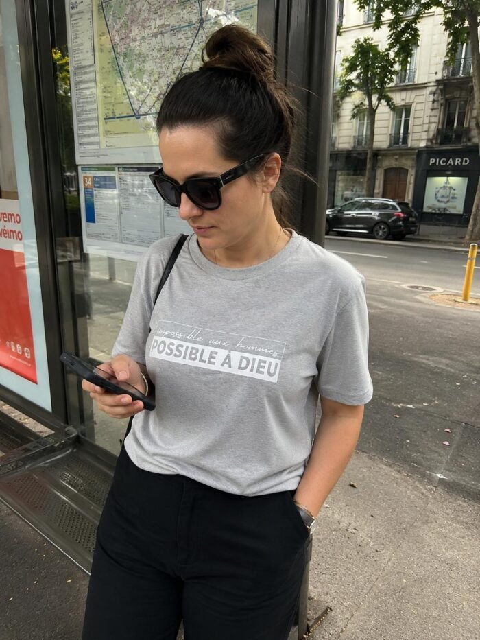 T-shirt chrétien femme “Possible à Dieu” | Diverses couleurs – Image 21
