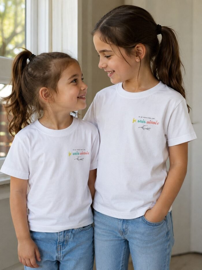 T-shirt chrétien fille “Je suis aimée” | blanc – Image 4