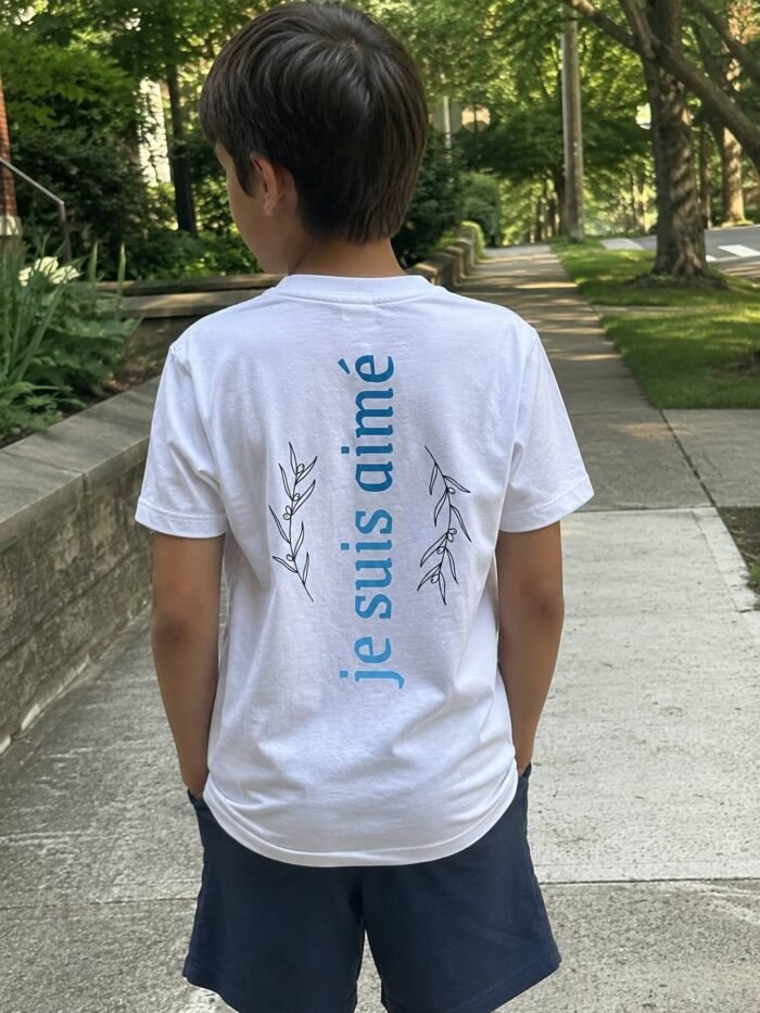 T-shirt chrétien garçon “Je suis aimé” | blanc – Image 6