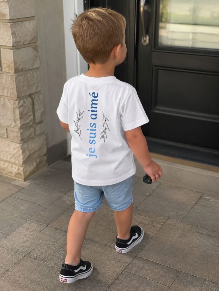 T-shirt chrétien garçon “Je suis aimé” | blanc – Image 4