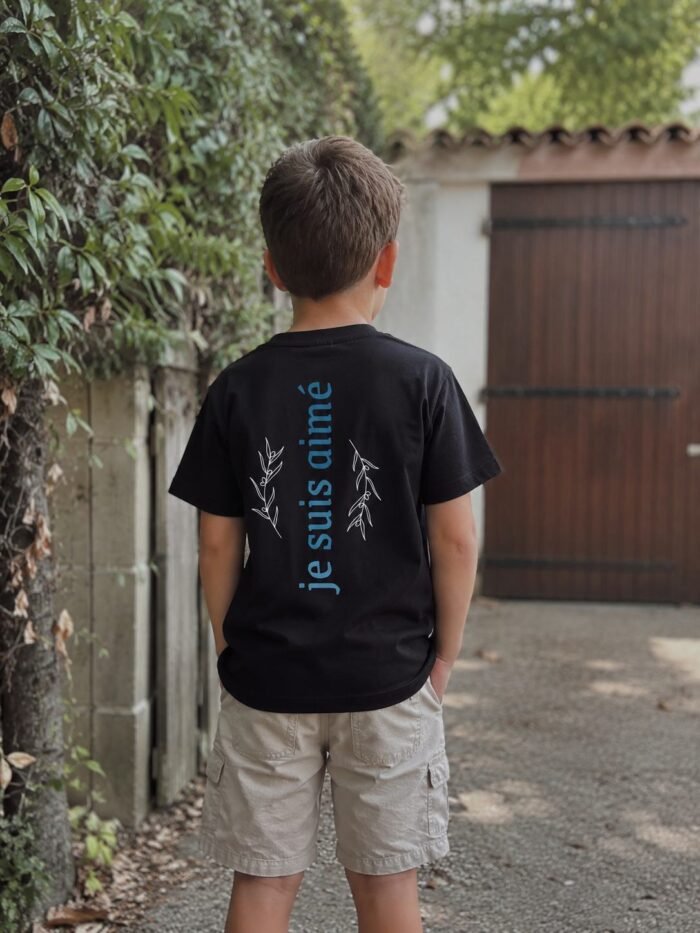 T-shirt chrétien garçon “Je suis aimé” | Noir – Image 6