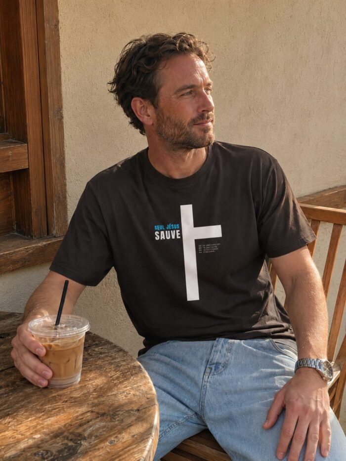 T-shirt chrétien homme “Jésus sauve” | En couleurs – Image 7