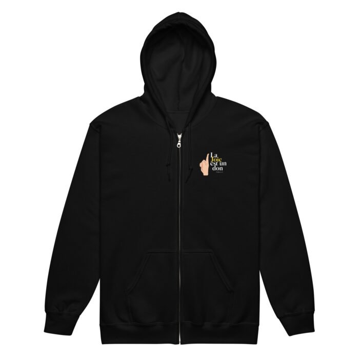 Sweat zippé à capuche chrétien “La joie est un don” | Diverses couleurs – Image 3
