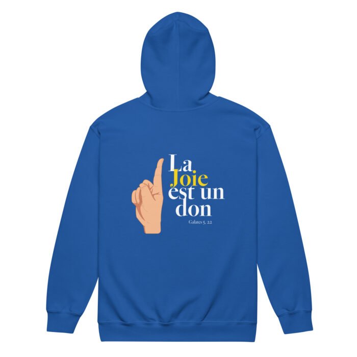 Sweat zippé à capuche chrétien “La joie est un don” | Diverses couleurs – Image 11