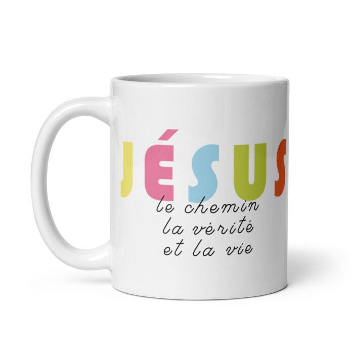Mug chrétien « Jésus est le chemin, la vérité et la vie » |  blanc – Image 3