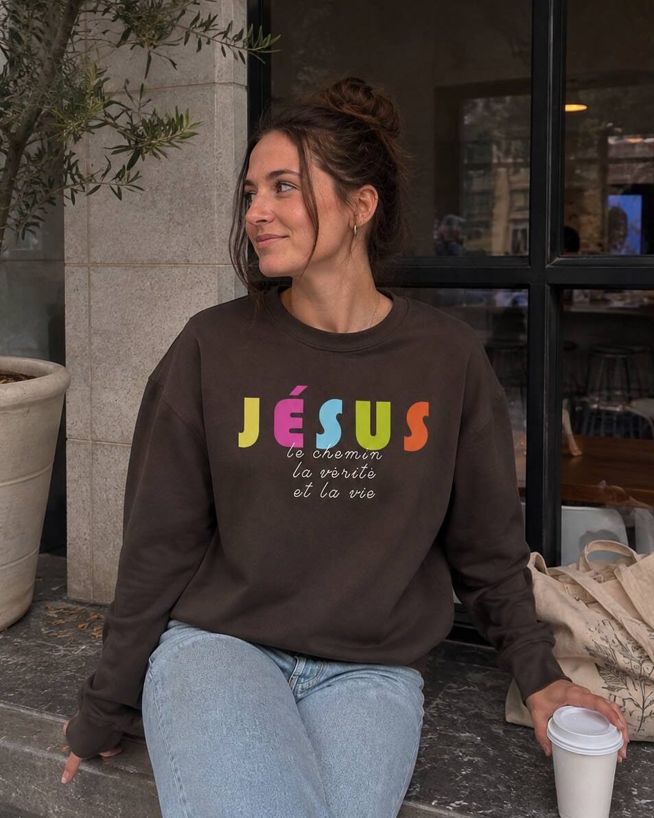 sweatshirtchretienfemmejesuscheminveritevie1 sweatshirt chretien femme jesus chemin verite vie 1