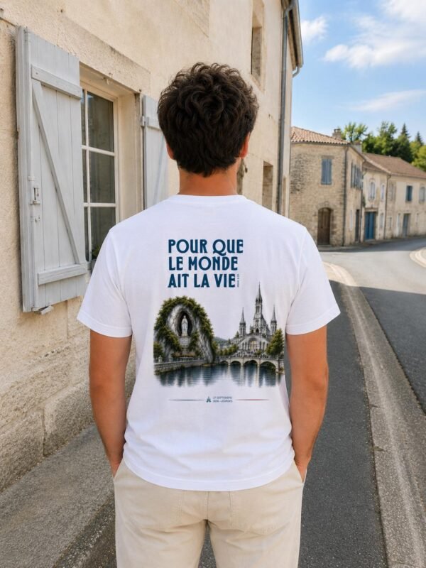 t shirt pape leon xiv lourdes 2026 homme