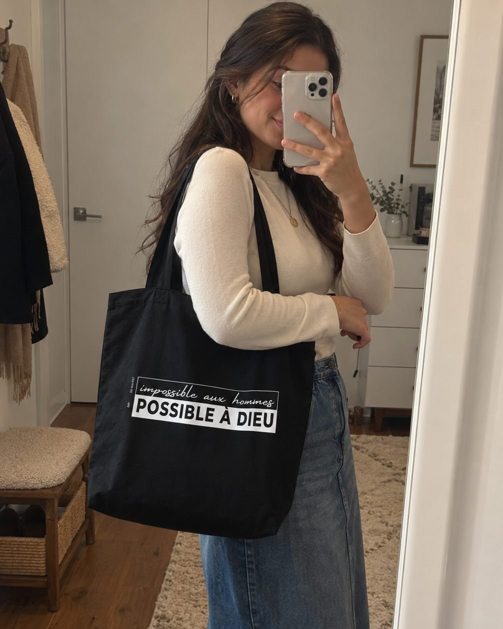 totebagchretienpossibleadieunoir